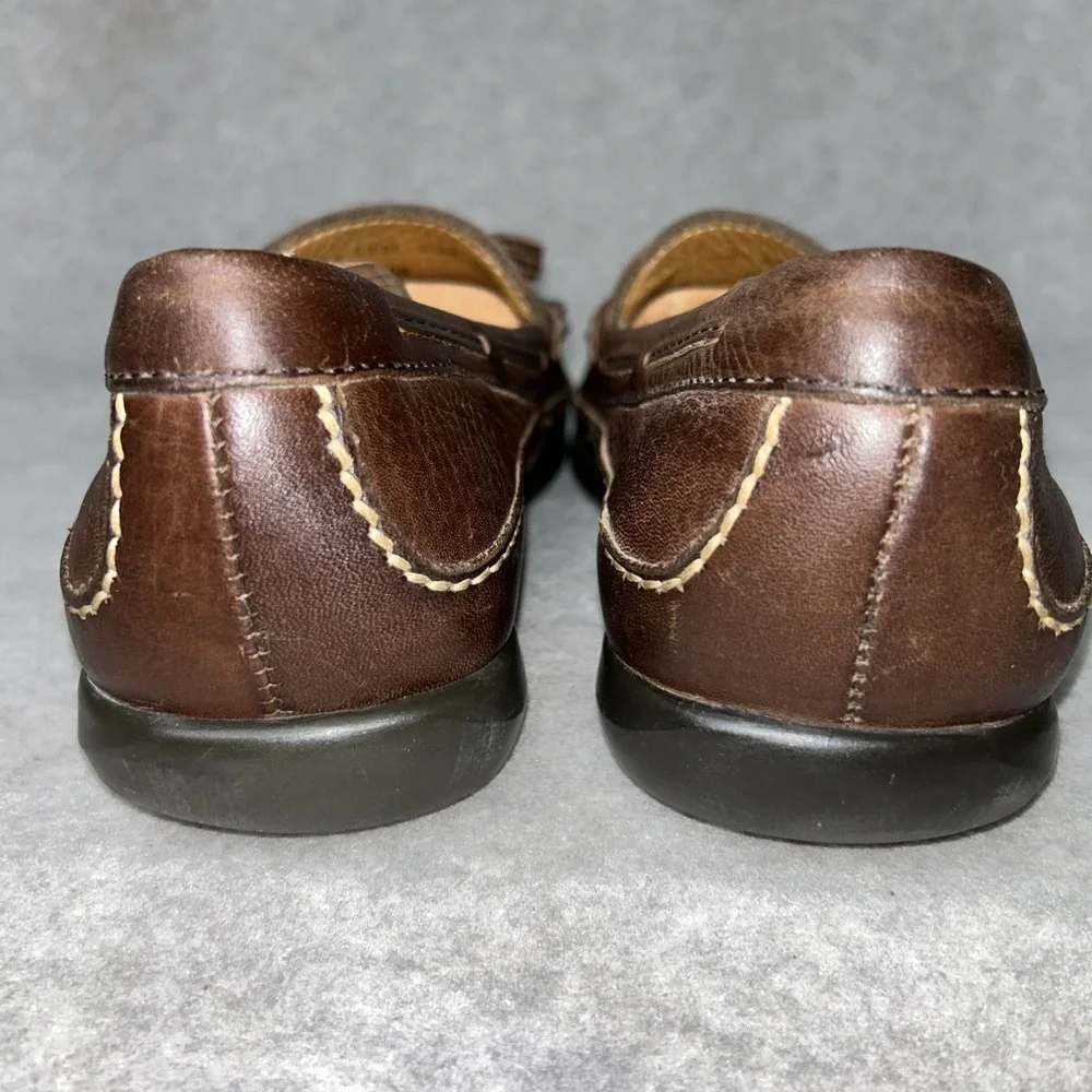 VTG Johnston & Murphy Hayes Loafers Handcrafted Brown Leather Tassel Preppy 9.5M